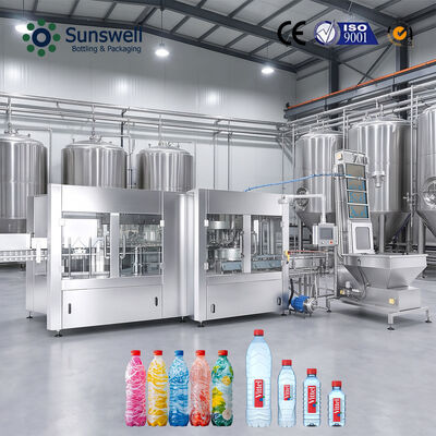 Автоматическая 24000BPH 500ml Чистая Вода Бутылочная Производственная линия Помывка Заполнитель Укрытия